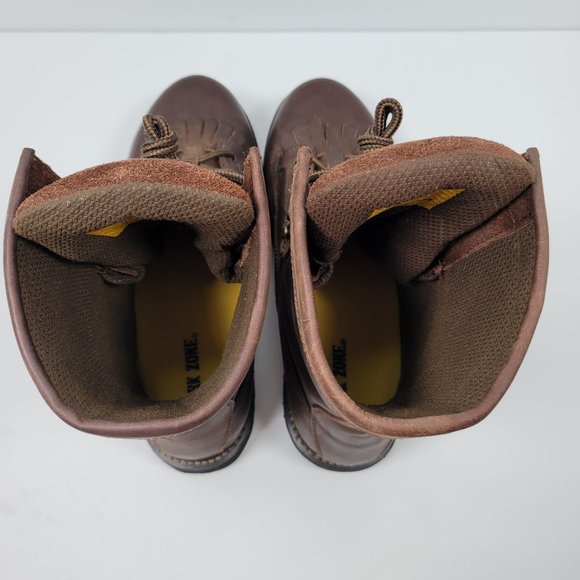 Work Zone Oil Resistant Waterproof Mens Brown Leather Work Boots N880 US Size 12 - Picture 7 of 11